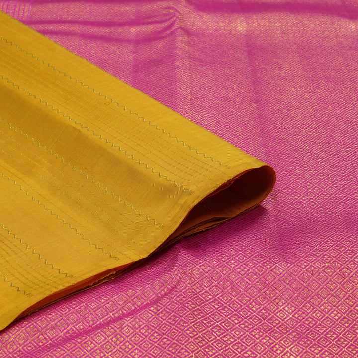 Hayagrivas Handloom Yellow Kanjivaram Silk Saree KBE2523C28-1