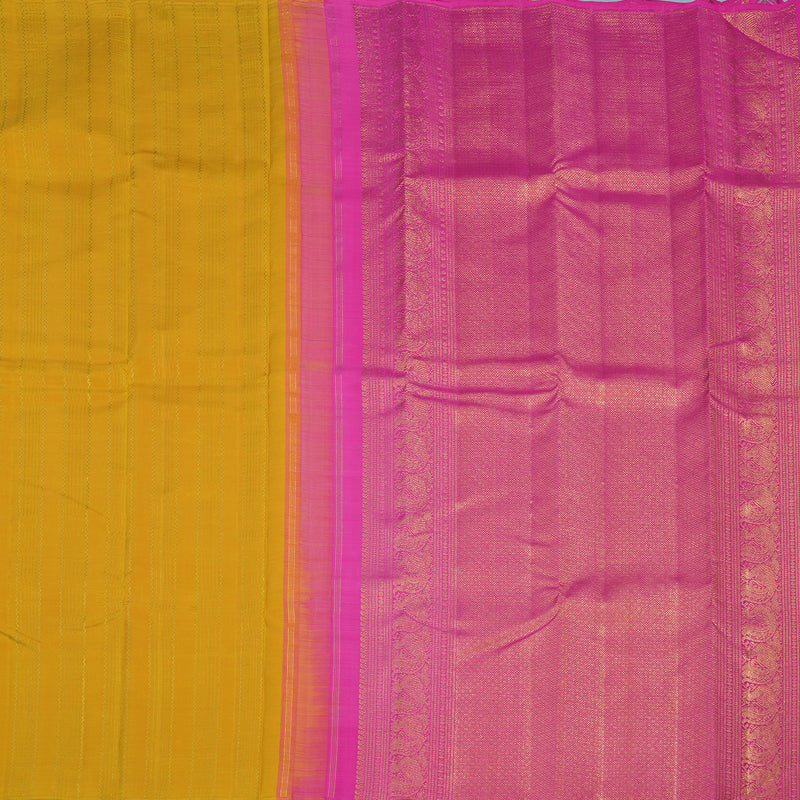 Hayagrivas Handloom Yellow Kanjivaram Silk Saree KBE2523C28-1