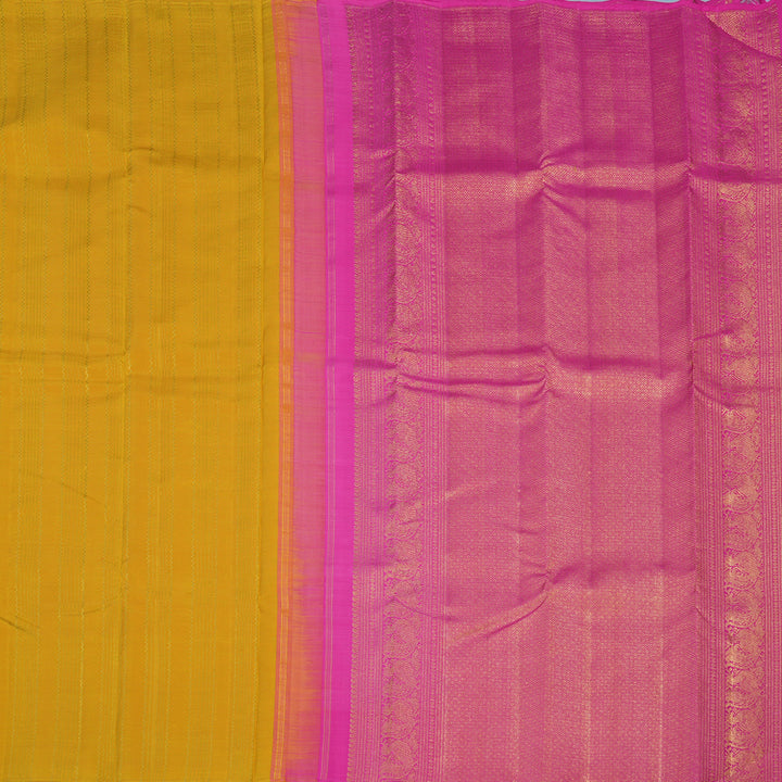 Hayagrivas Handloom Yellow Kanjivaram Silk Saree KBE2523C28-1