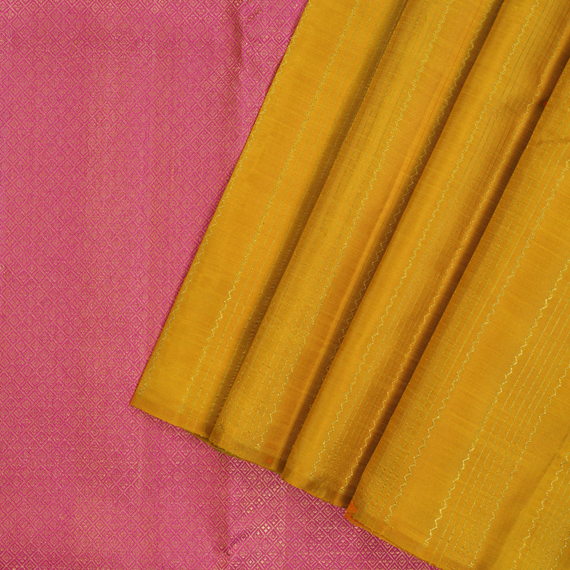 Hayagrivas Handloom Yellow Kanjivaram Silk Saree KBE2523C28-1