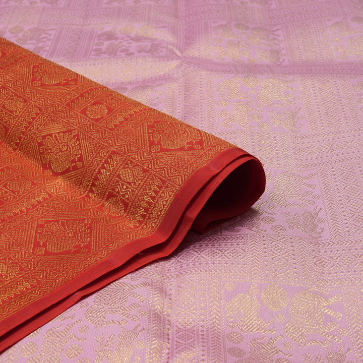 Hayagrivas Handloom Red Kanjivaram Silk Saree KBE2523C4-1