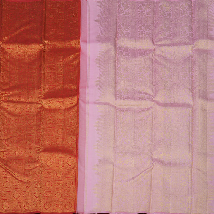 Hayagrivas Handloom Red Kanjivaram Silk Saree KBE2523C4-1