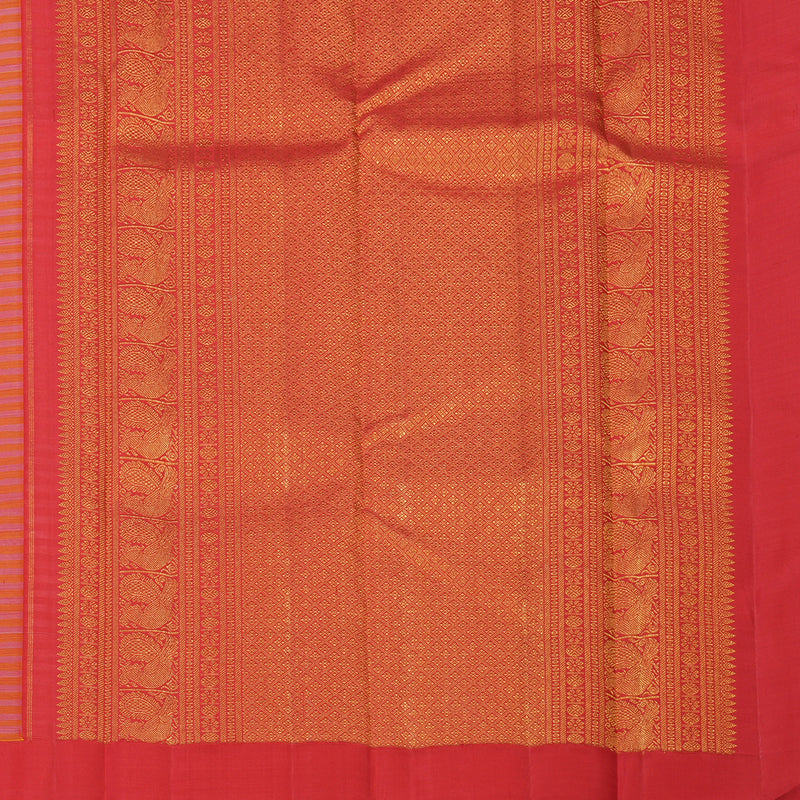 Hayagrivas Handloom Pink & Orange Checks Kanjivaram Silk Saree with Red Border KBE2523C49-2