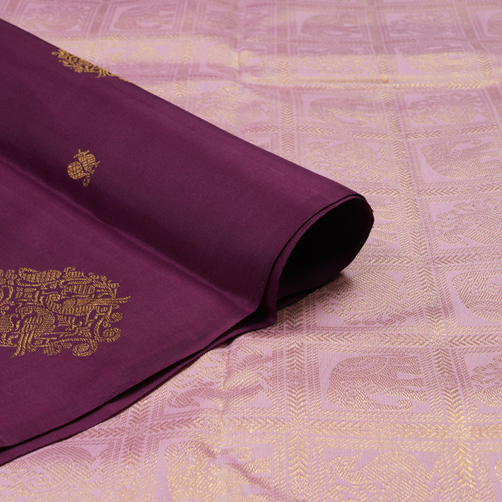 Hayagrivas Handloom Purple Kanjivaram Silk Saree KBE2523C9-1