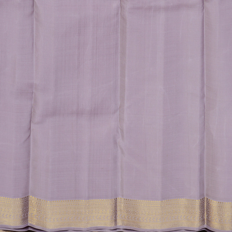 Hayagrivas Handloom Parrot Green Kanjivaram Silk Saree with Lilac Border KBF82D1-3