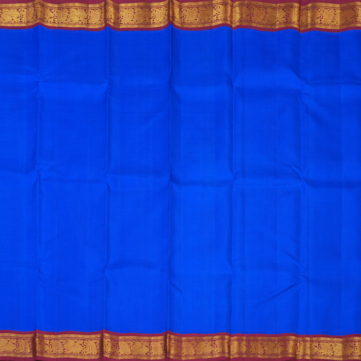 Hayagrivas Handloom MS Blue Kanjivaram Silk Saree with Maroon Border KBE2528C1-3