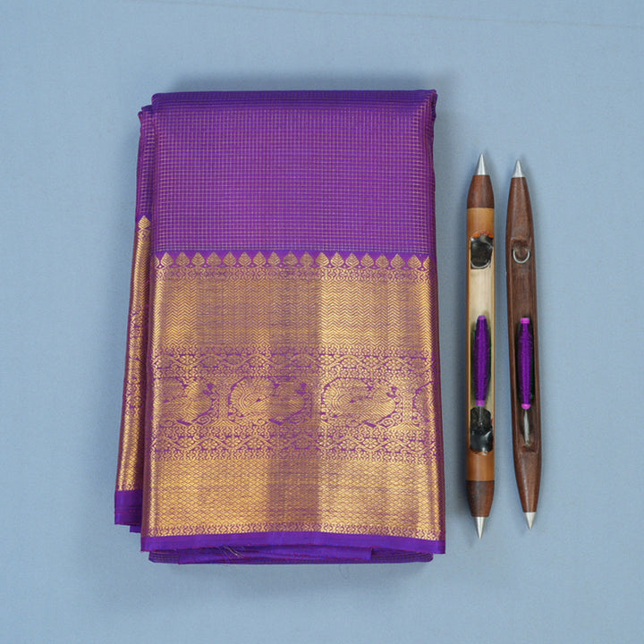 Hayagrivas Handloom Purple Kanjivaram Silk Saree KBE2529C6-1