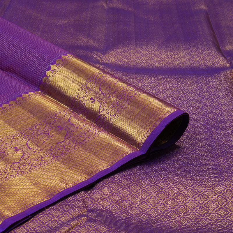 Hayagrivas Handloom Purple Kanjivaram Silk Saree KBE2529C6-1