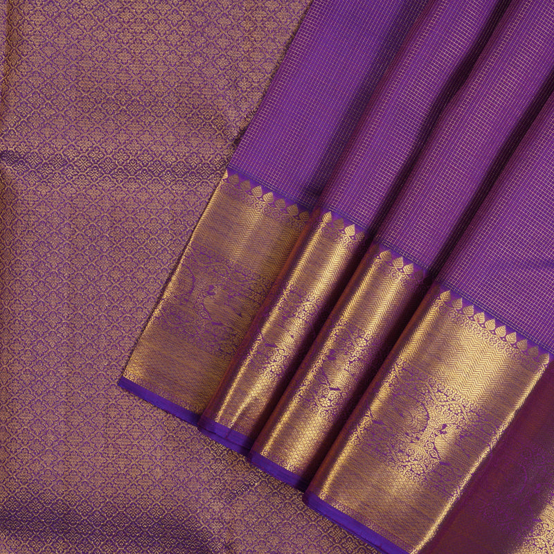 Hayagrivas Handloom Purple Kanjivaram Silk Saree KBE2529C6-1