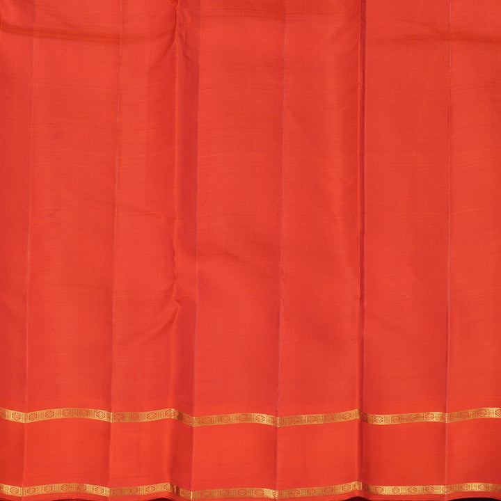Hayagrivas Maroon Red Handloom Kanjivaram Silk Saree with Orange Border KBE252D3-1