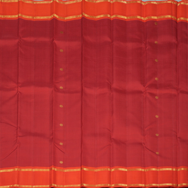 Hayagrivas Maroon Red Handloom Kanjivaram Silk Saree with Orange Border KBE252D3-1