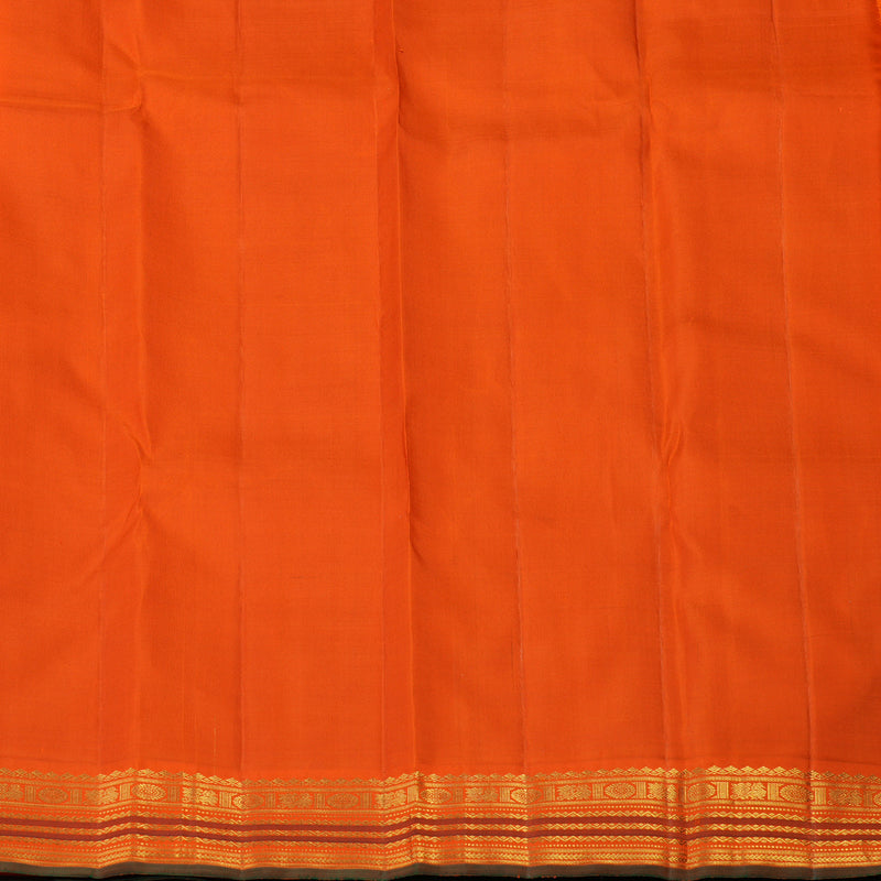 Hayagrivas Handloom Purple Kanjivaram Silk Saree with Orange Border KBE2530C1-1