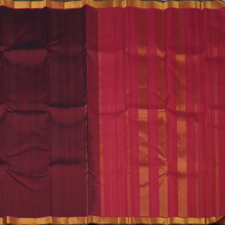 Hayagrivas Handloom Maroon Kanjivaram Silk Saree with Red Border KBE2530C2-2