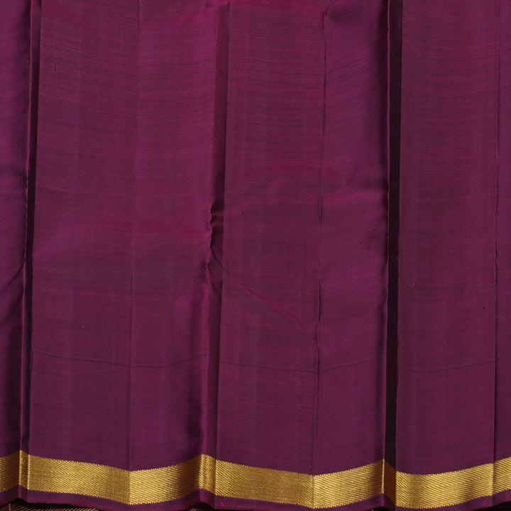 Hayagrivas Handloom Bottle Green Kanjivaram Silk Saree with Wine Magenta Border KBE2530C3-1