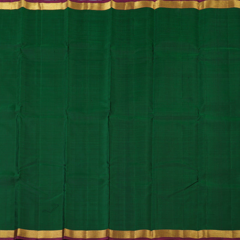 Hayagrivas Handloom Bottle Green Kanjivaram Silk Saree with Wine Magenta Border KBE2530C3-1