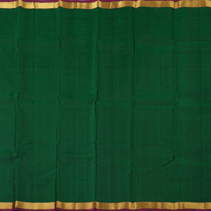 Hayagrivas Handloom Bottle Green Kanjivaram Silk Saree with Wine Magenta Border KBE2530C3-1