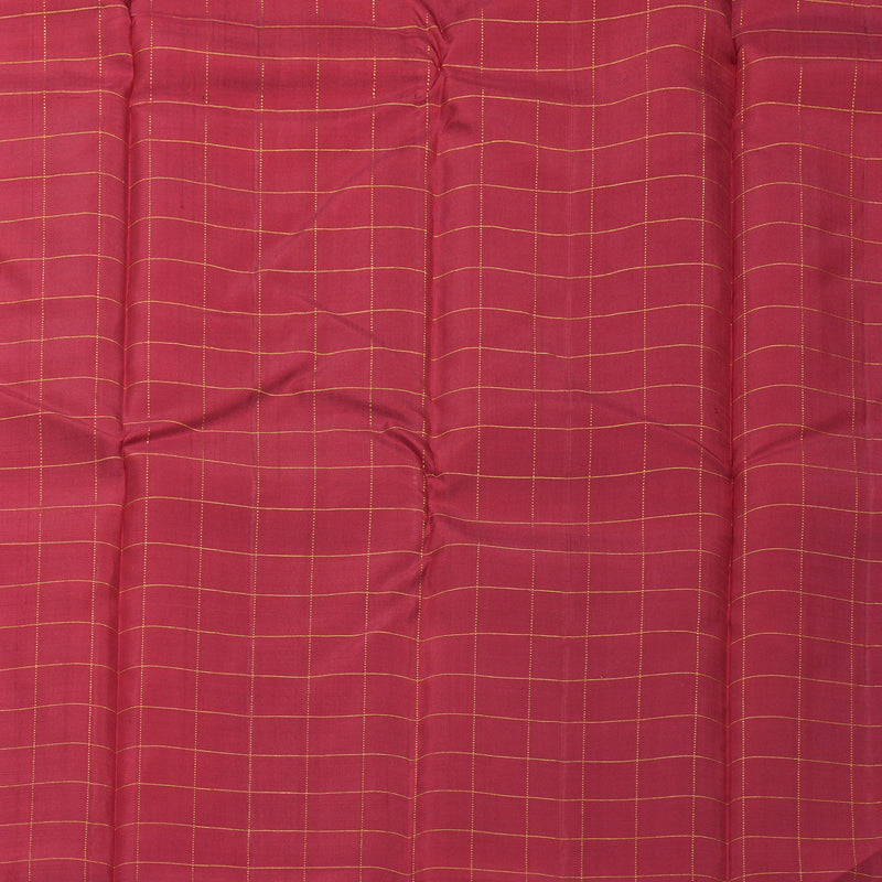 Hayagrivas Handloom Mustard &amp; Black Checks Kanjivaram Silk Saree KBE2532C11-1