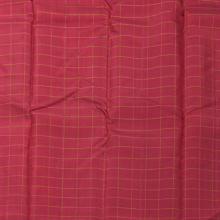 Hayagrivas Handloom Mustard &amp; Black Checks Kanjivaram Silk Saree KBE2532C11-1
