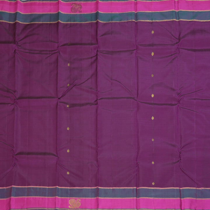 Hayagrivas Handloom Purple Kanjivaram Silk Saree with Vadamalli Purple Border KBE2532C14-1