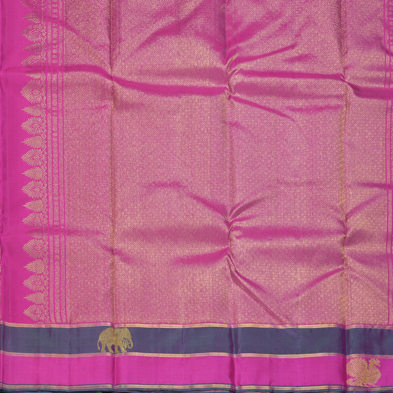 Hayagrivas Handloom Purple Kanjivaram Silk Saree with Vadamalli Purple Border KBE2532C14-1