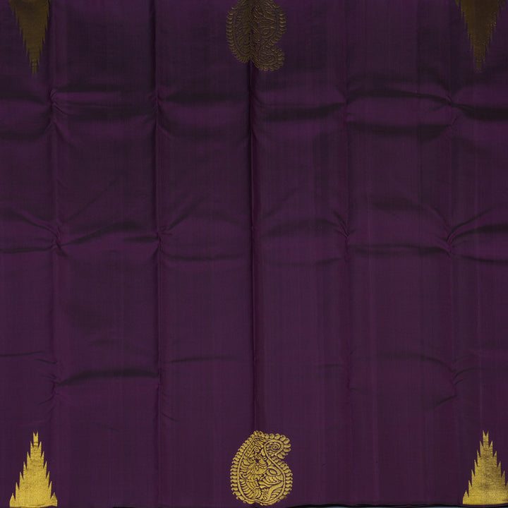 Hayagrivas Handloom Dark Purple Kanjivaram Silk Saree KBE2532C3-1