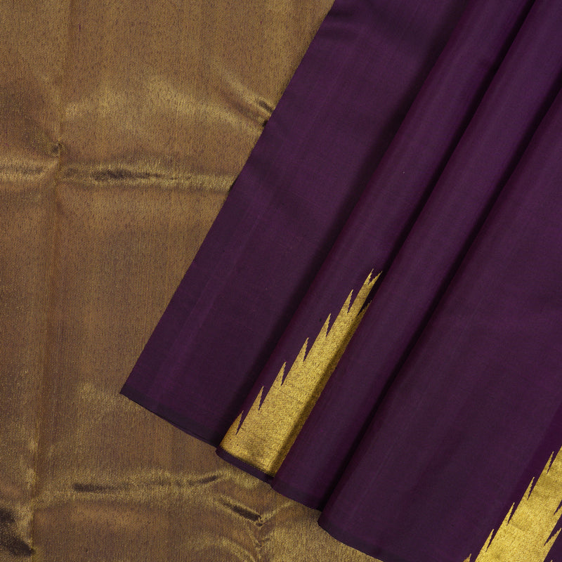 Hayagrivas Handloom Dark Purple Kanjivaram Silk Saree KBE2532C3-1