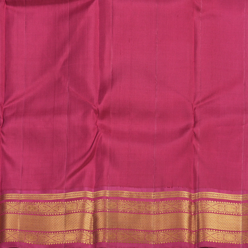 Hayagrivas Handloom Half-White Kanjivaram Silk Saree with Maroon Border KBE2533C2-1