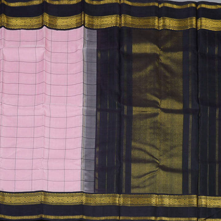 Hayagrivas Handloom Baby Pink Kanjivaram Silk Saree with Deep Nagapazham Border KBE2533C4-2