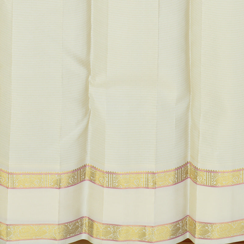 Hayagrivas Handloom Light Chocolate Brown Kanjivaram Silk Saree with Ivory Border KBE2533C9-2