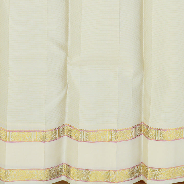 Hayagrivas Handloom Light Chocolate Brown Kanjivaram Silk Saree with Ivory Border KBE2533C9-2