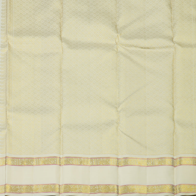Hayagrivas Handloom Light Chocolate Brown Kanjivaram Silk Saree with Ivory Border KBE2533C9-2