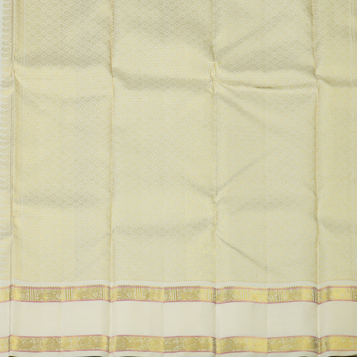 Hayagrivas Handloom Light Chocolate Brown Kanjivaram Silk Saree with Ivory Border KBE2533C9-2
