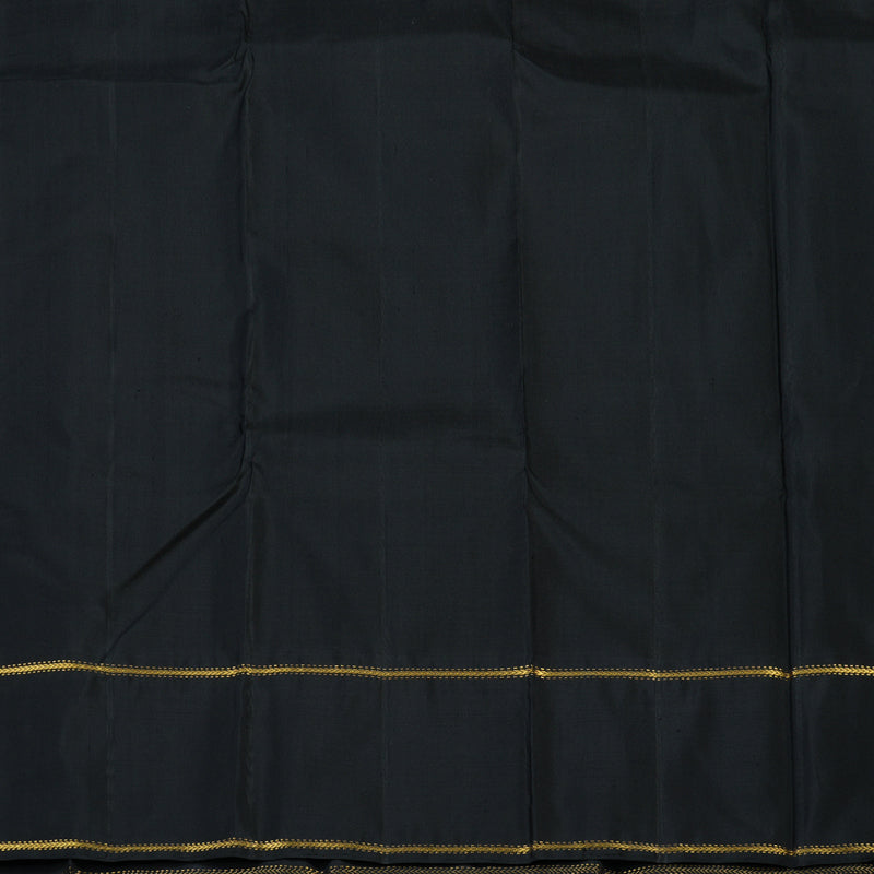 Hayagrivas Handloom Mustard Kanjivaram Silk Saree with Black Border KBE2534C12-1