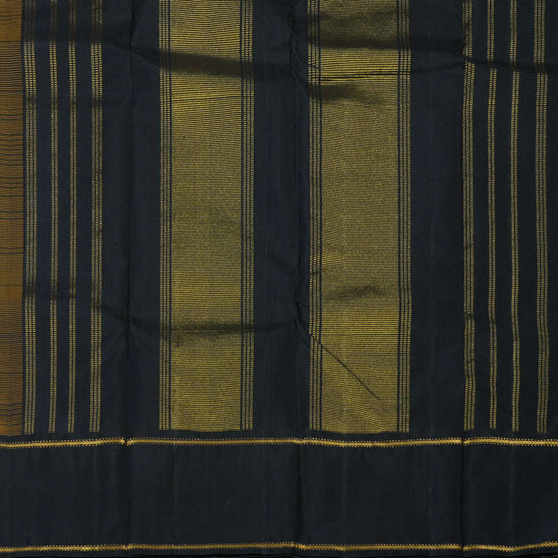 Hayagrivas Handloom Mustard Kanjivaram Silk Saree with Black Border KBE2534C12-1