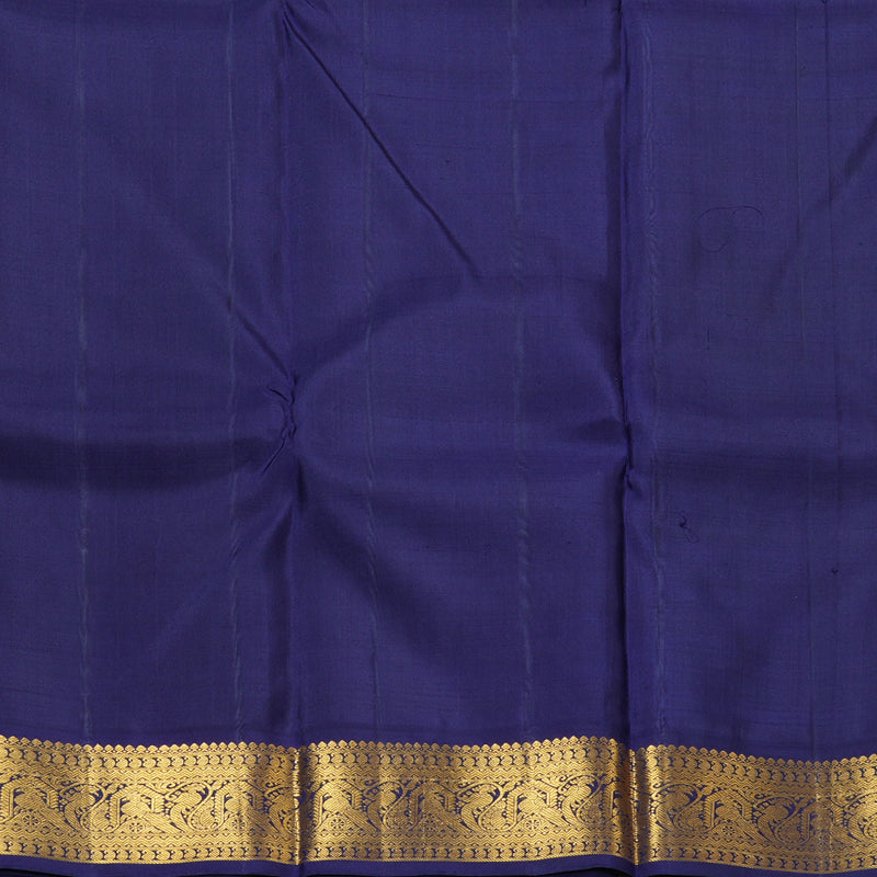Hayagrivas Handloom Rust Orange Kanjivaram Silk Saree with Navy Blue Border KBE2534C13-4