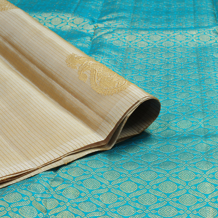 Hayagrivas Handloom Beige Kanjivaram Silk Saree KBE2534C4-2