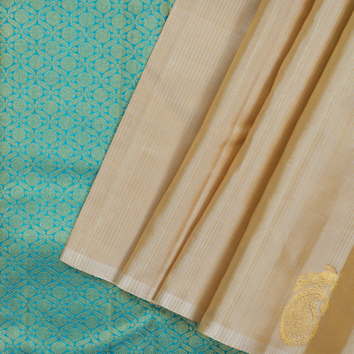 Hayagrivas Handloom Beige Kanjivaram Silk Saree KBE2534C4-2