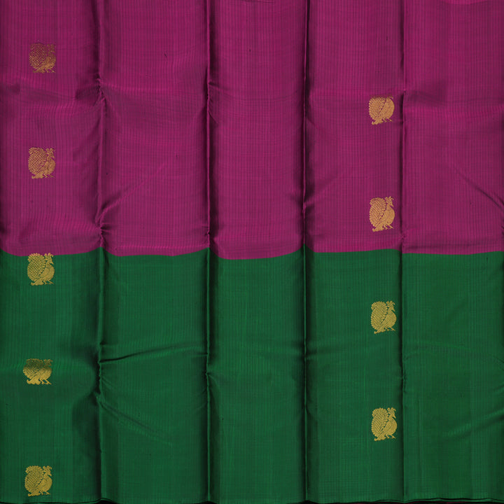 Hayagrivas Handloom Purple & Bottle Green Kanjivaram Silk Saree KBE2534C4-3
