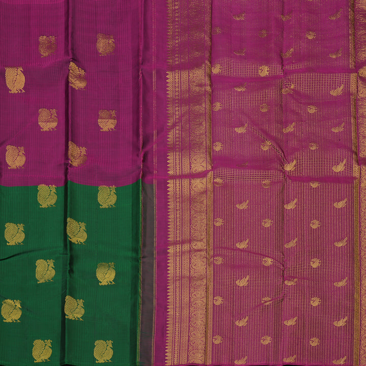 Hayagrivas Handloom Purple & Bottle Green Kanjivaram Silk Saree KBE2534C4-3