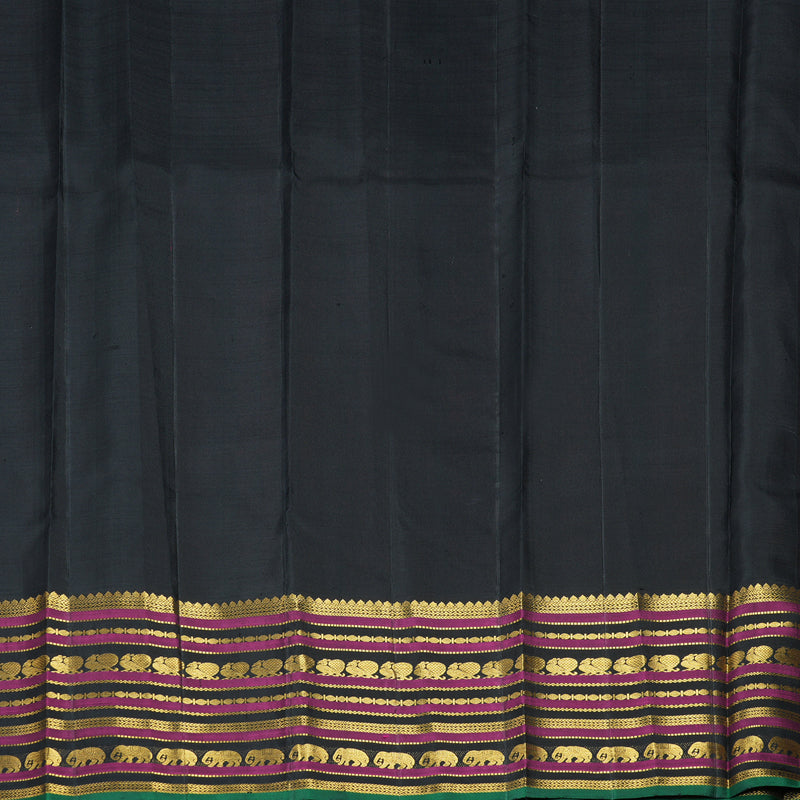 Hayagrivas Handloom Pink Kanjivaram Silk Saree with Black Border KBE2534C7-1