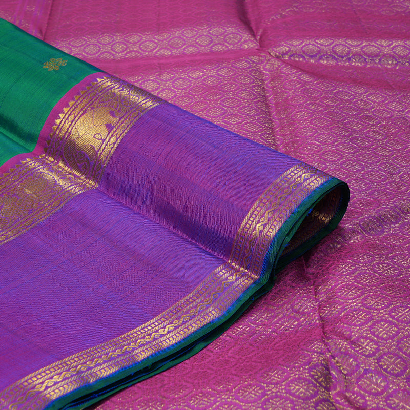 Hayagrivas Handloom Mayilkazhuthu Kanjivaram Silk Saree with Purple Border KBE2534C8-2