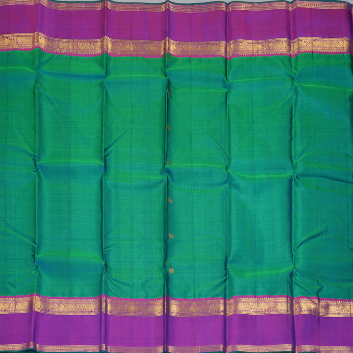 Hayagrivas Handloom Mayilkazhuthu Kanjivaram Silk Saree with Purple Border KBE2534C8-2
