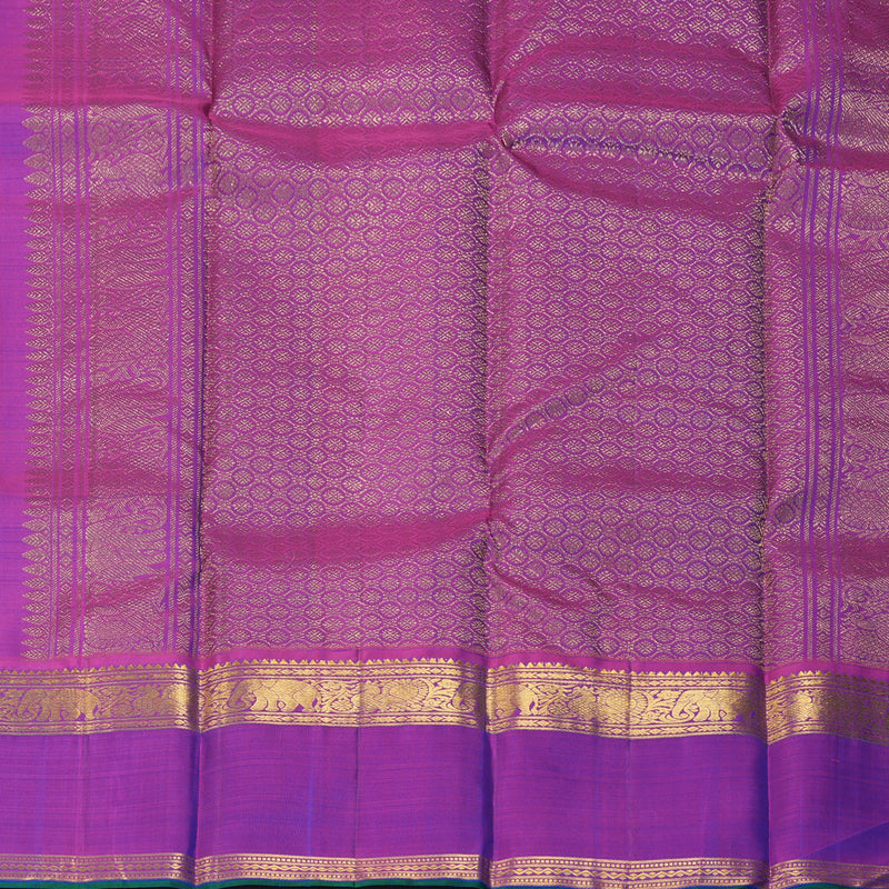 Hayagrivas Handloom Mayilkazhuthu Kanjivaram Silk Saree with Purple Border KBE2534C8-2