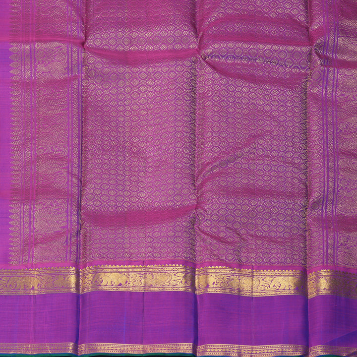 Hayagrivas Handloom Mayilkazhuthu Kanjivaram Silk Saree with Purple Border KBE2534C8-2