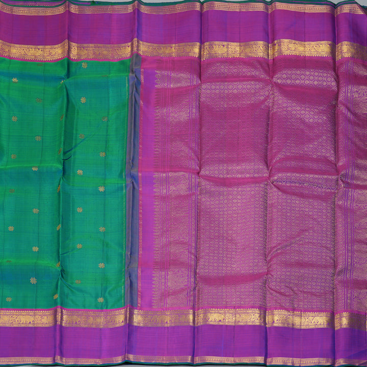 Hayagrivas Handloom Mayilkazhuthu Kanjivaram Silk Saree with Purple Border KBE2534C8-2