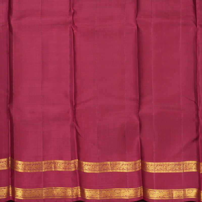 Hayagrivas Handloom Fluorescent Green Kanjivaram Silk Saree with Maroon Border KBE2535C10-1