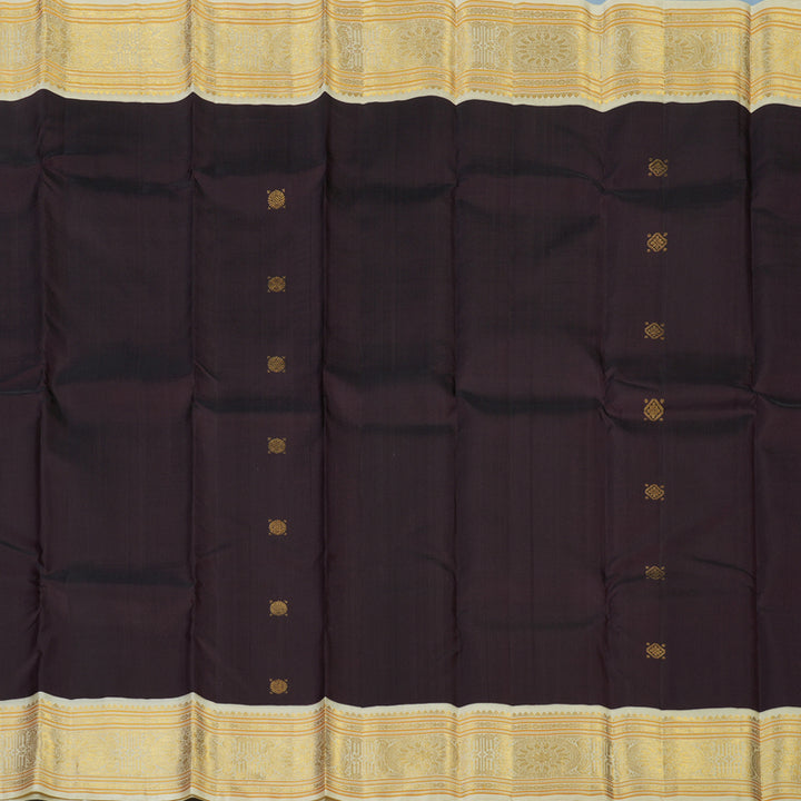 Hayagrivas Handloom Deep Nagapazham Kanjivaram Silk Saree with Ivory Border KBE2535C11-1