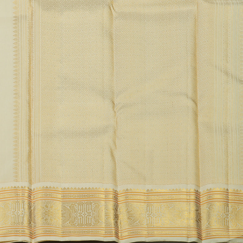 Hayagrivas Handloom Deep Nagapazham Kanjivaram Silk Saree with Ivory Border KBE2535C11-1