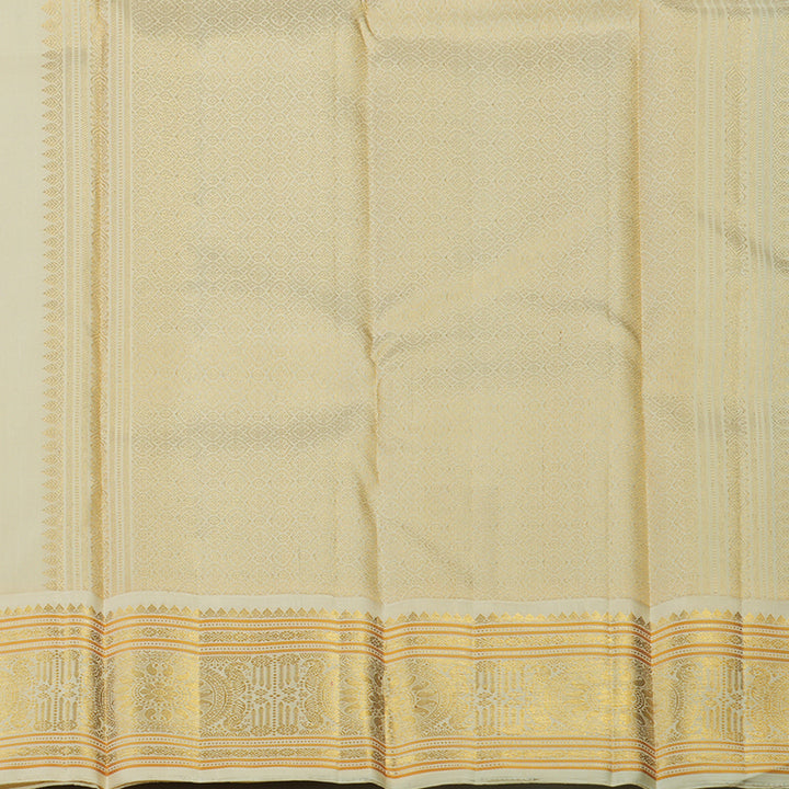 Hayagrivas Handloom Deep Nagapazham Kanjivaram Silk Saree with Ivory Border KBE2535C11-1