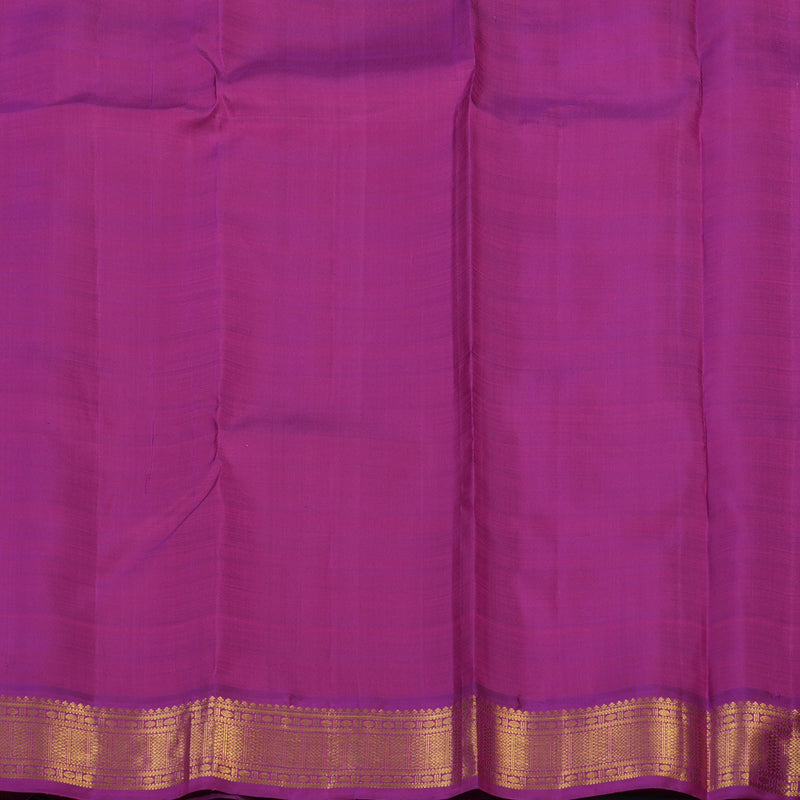 Hayagrivas Handloom Mustard Kanjivaram Silk Saree with Purple Border KBE2535C15-1